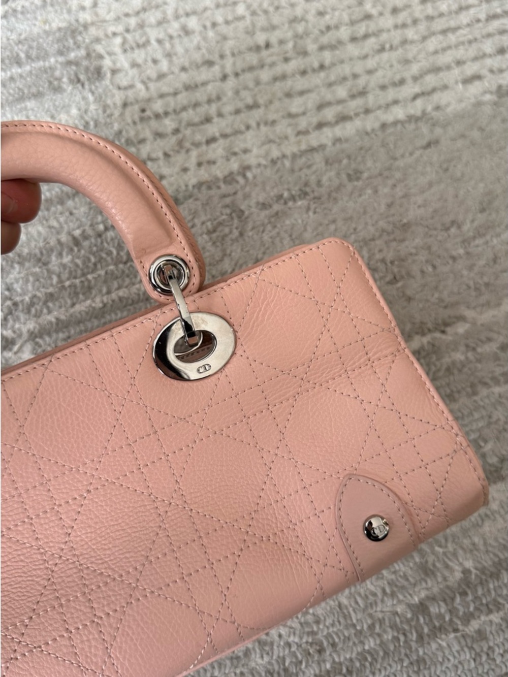 Vintage Original DIOR Lady D-Joy Pink Leather Handbag - Picture 10 of 13